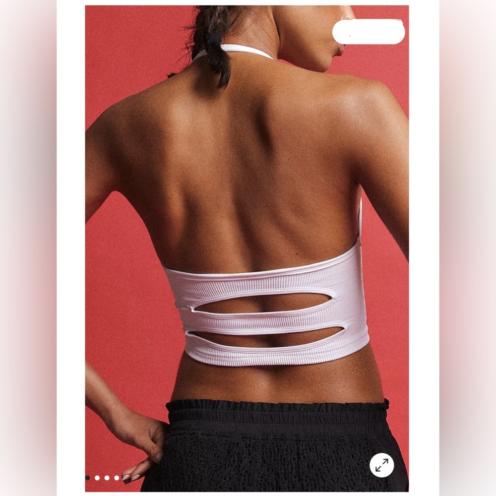 Free People Happiness Runs Strappy Back Halter Crop NWOT